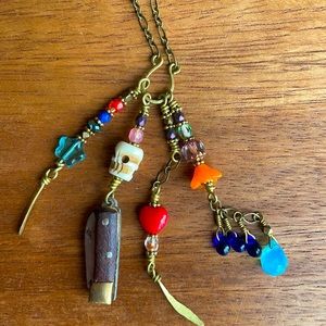 Chain necklace with beaded charms